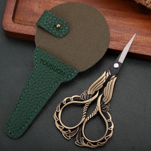 YOUGUOM Embroidery Scissors with Cover, Mini Sewing Shears