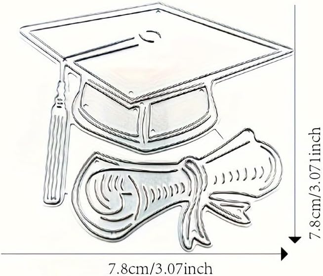 Lapoo 3D Backgrounds Frame Metal Cutting Die for Scrapbooking, New Cutting Dies DIY Album Card Making Decor Paper Craft Metal Die Cuts Party Wedding Decorations (Graduation Cap 3.1 x 3.1 in)