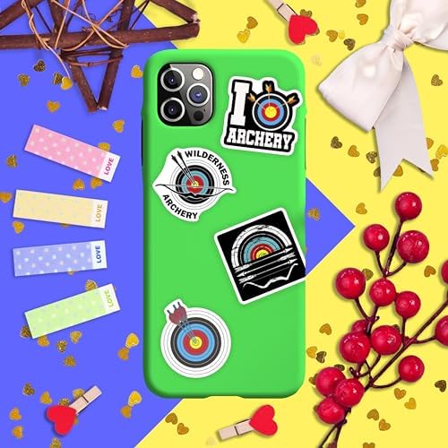 100Pcs Archery Stickers for Water Bottle and Laptop - Archery Party Supplies & Decorations, Waterproof Vinyl Decals, Sport and Target Stickers, Gifts for Women & Men