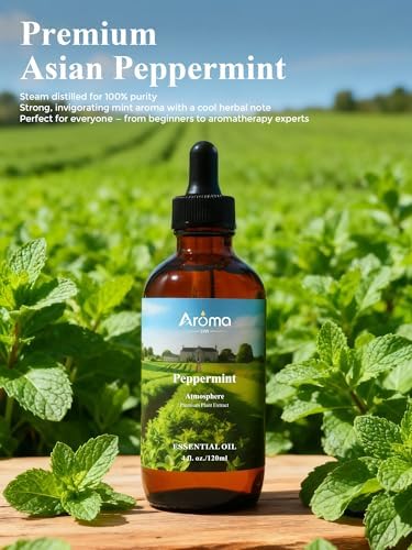 Peppermint Oil with Premium Gift Box - Peppermint Essential Oils for Diffusers - 4 Fl Oz 100% Pure Natural - Gift-Ready Box - Gifts for Women