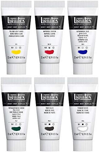 Liquitex Heavy Body Acrylic Paint Set, 6 x 22ml (0.74-oz) Color Set