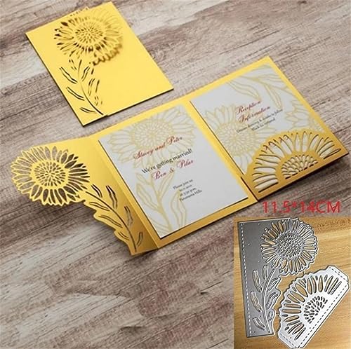 Scrapbooking Die-Cuts for Card Making, Christmas Metal Cutting Dies, Paper Craft Punch Template, Background Embossing Stencils, DIY Album Décor (Flower-14x11.5cm)