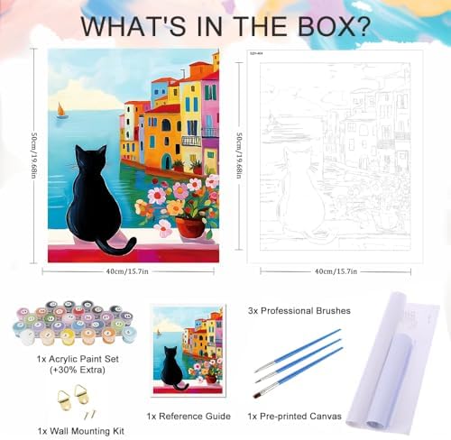 Natuyalo Paint by Numbers Kit for Adults Beginner Color 04 Frameless DIY Acrylic Painting for Home Wall Decor 16x20 inch