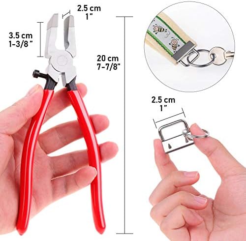 shynek 40pc Key Fob Hardware Set - 1 Inch Keychain Hardware with Pliers for Wristlet, Lanyard & Key Chain Making Supplies