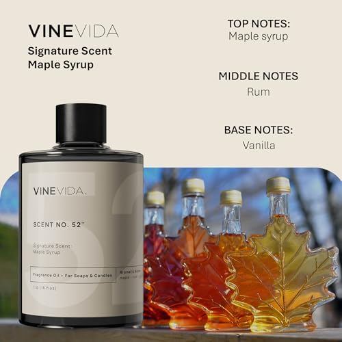VINEVIDA [16oz] Maple Syrup Fragrance Oil - USA Candle Scents - Natural Candle Fragrance - Scents for Soap Making