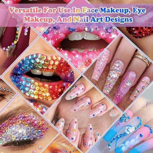 75000Pcs Bedazzling Kit 60 Color Bedazzler Kits with Rhinestones 3mm