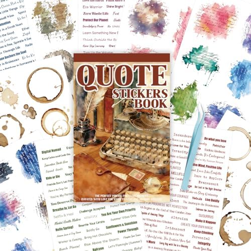 Transparent PET Quote Stickers, 48 Sheets 1100+ Pcs Scrapbook Supplies, Word Stickers for Journaling, Vision Board, Card Making, Junk Journal