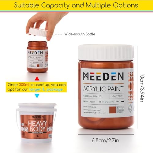 MEEDEN Metallic Copper Acrylic Paint: 10.1oz /300ml Copper Paint for Craft