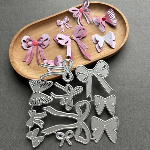 Cutting Dies Metal Stencils Scrapbooking Tools DIY Embossing Template for Paper Card Making Album Arts Crafts Supplies (Bow Tie Set-12.4x10.2cm)