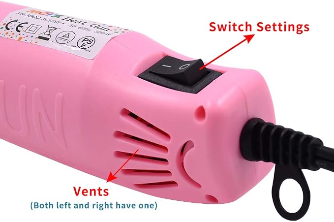 mofa Resin Heat gun,6.6ft Cable 300W Hot Air Gun for Crafting,Acrylic Paint Dryer Multi-Purpose Electric Heating Nozzle (Pink)