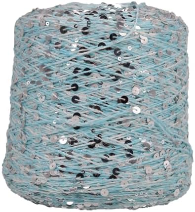 ECYC Ltd 153 Yards Cotton Sequin Yarn, Sparkle Sequin Thread for Knitting & Crocheting, DIY Craft Projects