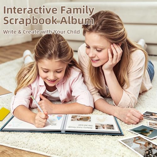 Popotop Photo Album Self Adhesive Scrapbook Album for 4x6 5x7 8x10 Pictures DIY Photo Book as Scrapbooking Supplies Kits, Birthday Gifts for Women Mom Wedding Baby Family Travel
