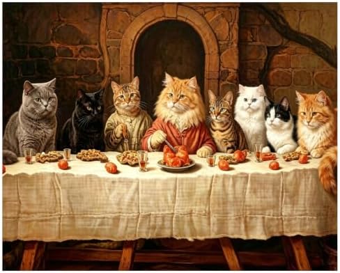xcemhil Cat Paint by Numbers Kit for Adults, Paint by Numbers for Adult, Acrylic Paint by Number Kits Suitable for Home Wall Art Decor Gifts 16x20 Inch