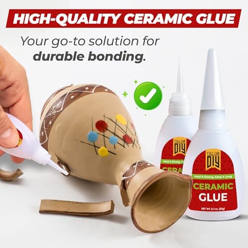 Y’allCanDiy Ceramic Glue Repair, Pottery Glue for Porcelain, Mugs & China