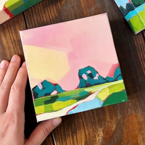 AUREUO 5x5 Inch Gallery Wrapped Canvas 1.5 Inch Depth 4 Pack