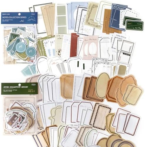 SIBLYMONA 200Pcs Vintage Memo Material Pack Memo Collection (Multicolor)
