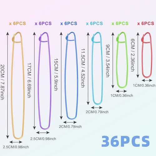 36pcs Yarn Stitch Holder Stitch Holders for Knitting Cable Needles Colorful