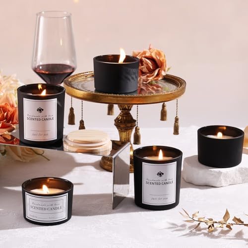 Matte Black Candle Jars with Lids, 16 Pcs Containers for Making Candles