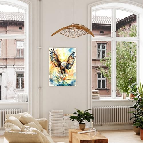 xcemhil Eagle Paint by Numbers Kit for Adults Beginner, Eagle Paint by Acrylic Paint by Number Kits Suitable for Home Wall Art Decor Gifts 16x20 Inch
