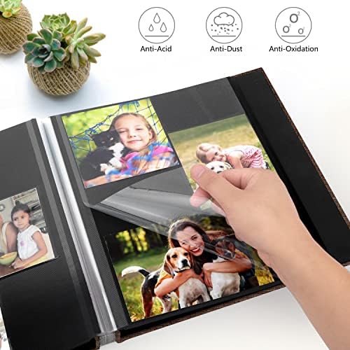 Zesthouse Photo Album Self Adhesive Pages, 60 Pages Magnetic Scrapbook Albums with Sticky Page, Photos Album Holds 8x10 & 5X7 & 4x6 & 6x8 & 3x5, Large Picture Book Ideal Gift for Family Wedding Baby