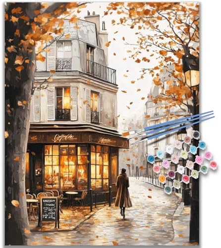 Kalonyth Autumn Paint by Numbers Kit for Adults, 16x20 inch, No Framed