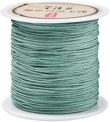Nylon String for Bracelets, 0.6mm Nylon Cord Nylon Beading Thread 43 Yards Friendship Bracelet String Chinese Knotting Cord for Kumihimo Necklaces Tassels Jewelry Crafts (Aquamarine)