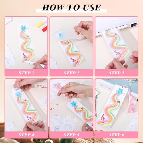 451Pcs DIY Bookmark Making Kit with Laminating Pouches, Tassels, Punch