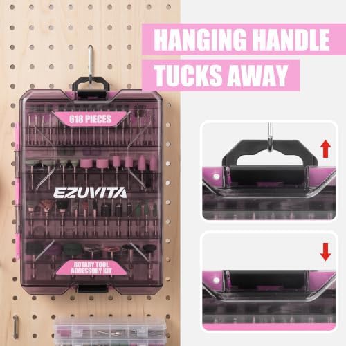618PCS Rotary Tool Accessories Kit, Pink