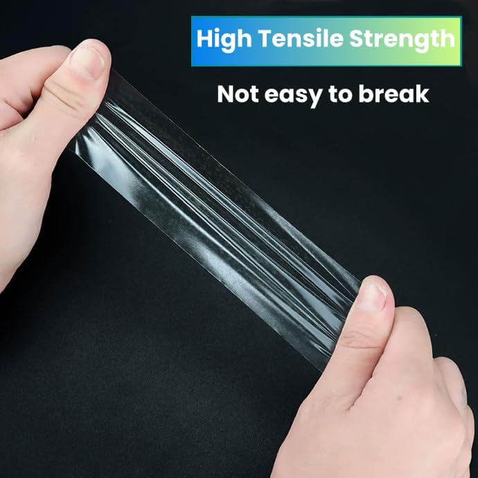 Ultra Thin Clear PET Double Sided Tape 1” x 82 Ft Strong Adhesive Removable No Residue Double Sided Transparent Mounting Tape for DIY Crafts Office Home Decoration Industrial Fixing