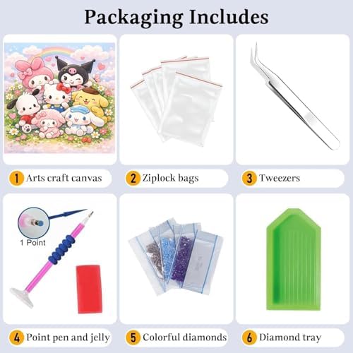 JAKI Diamond Art Painting Kits for Adults,Cartoon Diamond Art 13.8x13.8inch