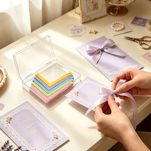5pcs Paper Crafting Alignment Guides with Case, Precision Layering & Matting Spacers for Card Making, Scrapbooking & Stamping Supplies, Color-Coded Tools with Size Tabs, 3/16" to 1/2" Increments