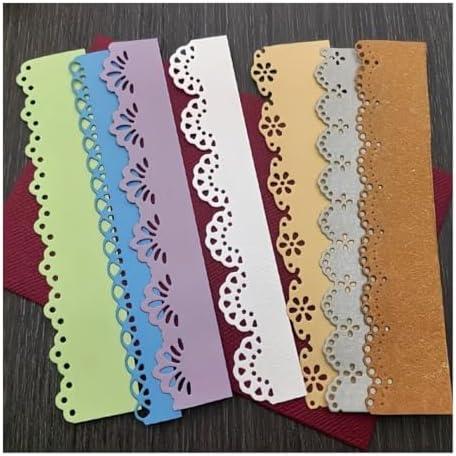 Scrapbooking Die-Cuts for Card Making, Christmas Metal Cutting Dies, Paper Craft Punch Template, Background Embossing Stencils, DIY Album Décor (Lace Wave Border Set- 15x10.8cm)
