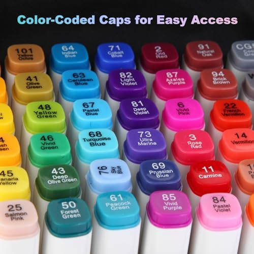 Kebuye Alcohol Markers Set 80 Colors Art Markers for Kids Adult Coloring