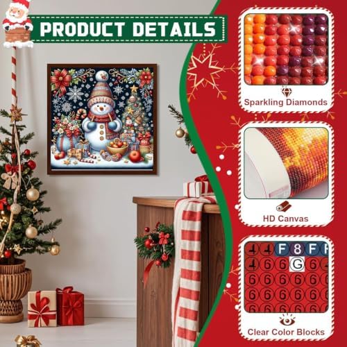 XUCNWL Christmas Diamond Art Kits for Adults,Snowman Diamond Painting