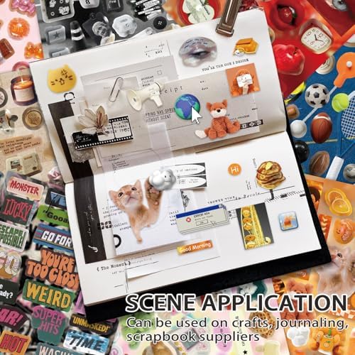 2in1 Cute Sticker Book 60 Sheets 1500 Plus Count Y2K Vintage Grunge