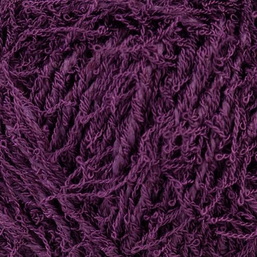 Makromecity Bubble Scrubby Yarn - 100% Premium Polyester Yarn for Crocheting and Knitting - 3.5 Oz (100g), 98 Yds (90m) - Ideal for Dishcloths, Crafting & Bath Washcloths (Plum, 3 Skeins)
