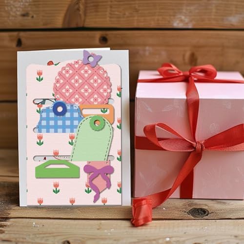 GLOBLELAND 3D Pocket Label Background Cutting Dies for Card Making Slot Envelope Frame Cut Die for DIY Scrapbooking Journal Embossing Paper Craft Decor