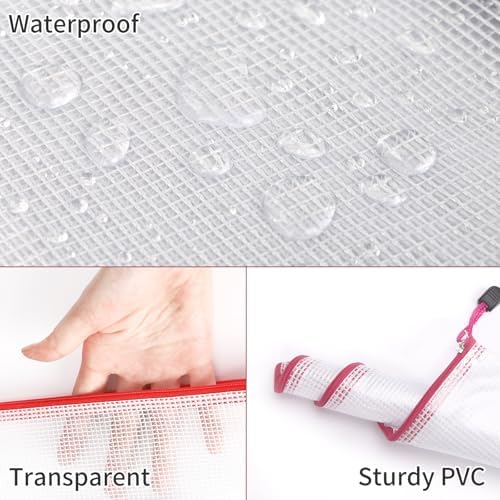 EOOUT 42pcs Mesh Zipper Pouch, 8 Sizes Waterproof Zipper Bags, 17 Colors, Multipurpose for Board Games Travel Storage, School Supplies, and Home Organization