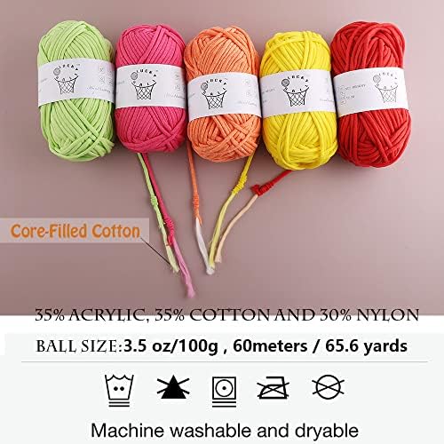 100g Yarn for Crocheting,Soft Yarn,Crochet Yarn,Nylon Cotton Acrylic Blend Yarn,Knitting Yarn for Dolls,Basket,Bags,Hats,Blankets(Red)