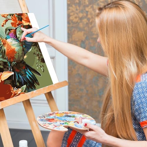 Paint by Numbers Kit for Adults, Hummingbird Acrylic Canvas Painting Set