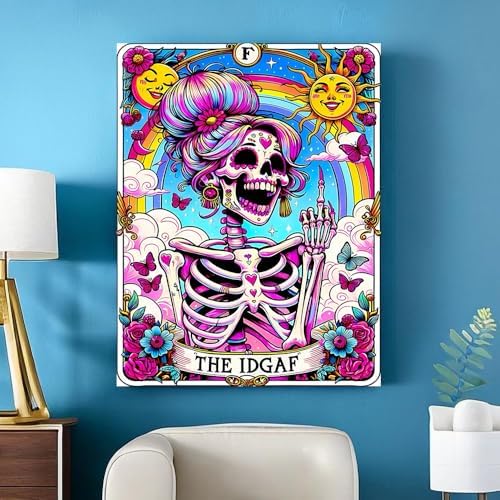 Axquilon Skull Diamond Art Kits for Adults 12x16In