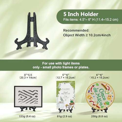 Artliving 5 Inch Black 12pcs/Set Plastic Easels Plate Display Stands Picture Frame Stand Holder