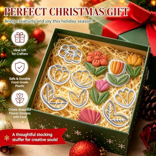 10 Pcs Flower Polymer Clay Cutters for Earrings Making