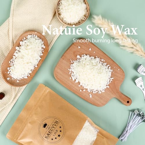 SAEUYVB Candle Making Kit with Wax Melter, Candle Making Kit for Adults - DIY Starter Soy Candle Making Kit/Supplies-Perfect as Home Decoration (Pack of 2)