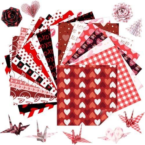 Harloon 500 Sheets Valentine Origami Paper 20 Styles 6x6Inch