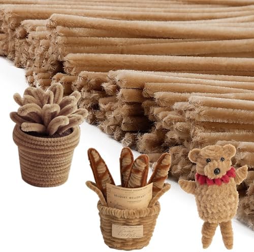 Caydo 200 Pieces Light Brown Pipe Cleaners