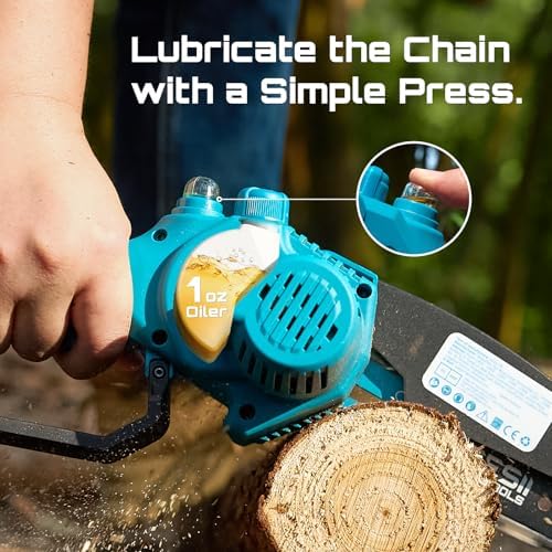SEESII 6 Inch Mini Electric Chainsaw Cordless Battery Powered | 2026 Upgraded Hand Held Saw with 2x2000mAh Batteries for Wood/Tree Trimming, Chain Saw Gift for Men Husband Father Gardener