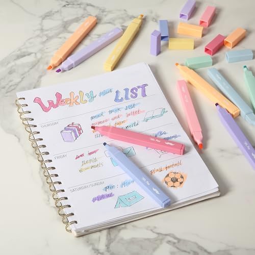 Mr. Pen- Aesthetic Highlighters No Bleed, 10 Pack, Assorted Colors | Chisel Tip, Cute Highlighters Assorted Colors for Journaling, Highlighting, Underlining, Fast Dry, Back to School Supplies