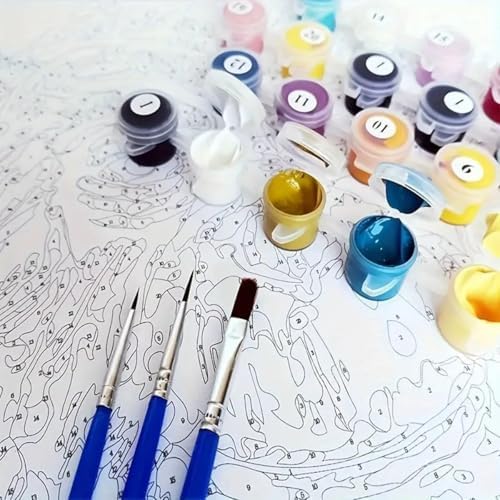 niurenmaoyi Girl Butterfly Paint by Numbers Kit for Adult Beginner,20X16in
