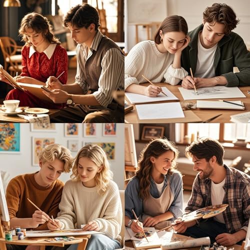 12Pcs Pre Drawn Canvas Boards to Paint for Adults, 8 X 10 Inch Party Supplies Favor for Adults Couples, Sip and Paint Date Night Activity, Valentine's Day Painting